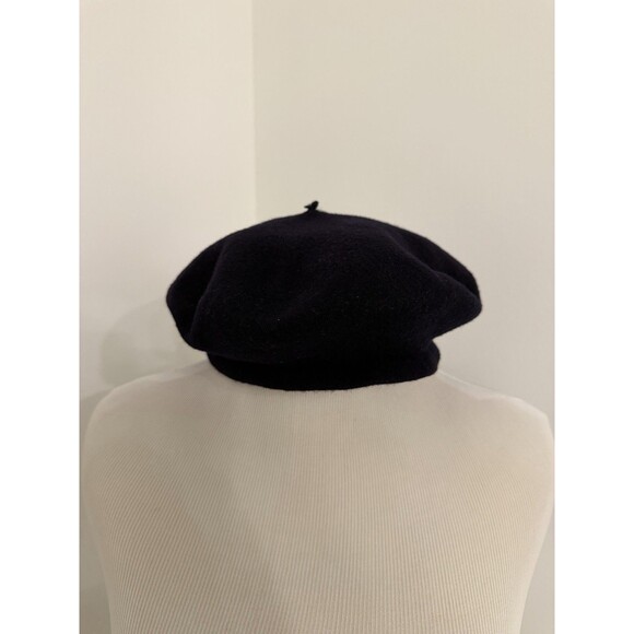 Vintage Basque Beret Black 100% Wool Made In France - Picture 2 of 8